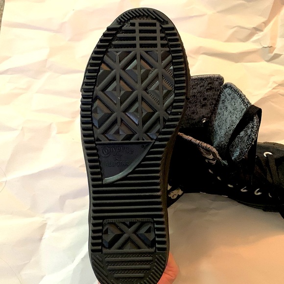 Converse shoes all black velvet tall - Picture 4 of 6